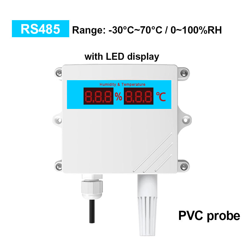 IP65 Protection RS485 Temperature Humidity Transducer Transmitter with LED Display, Support Modbus