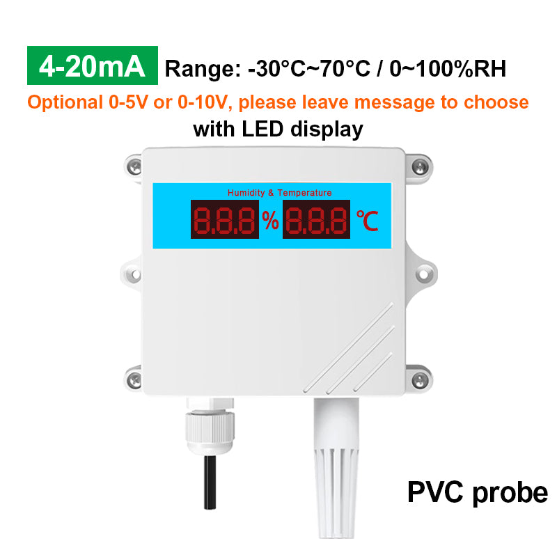 IP65 Protection RS485 Temperature Humidity Transducer Transmitter with LED Display, Support Modbus