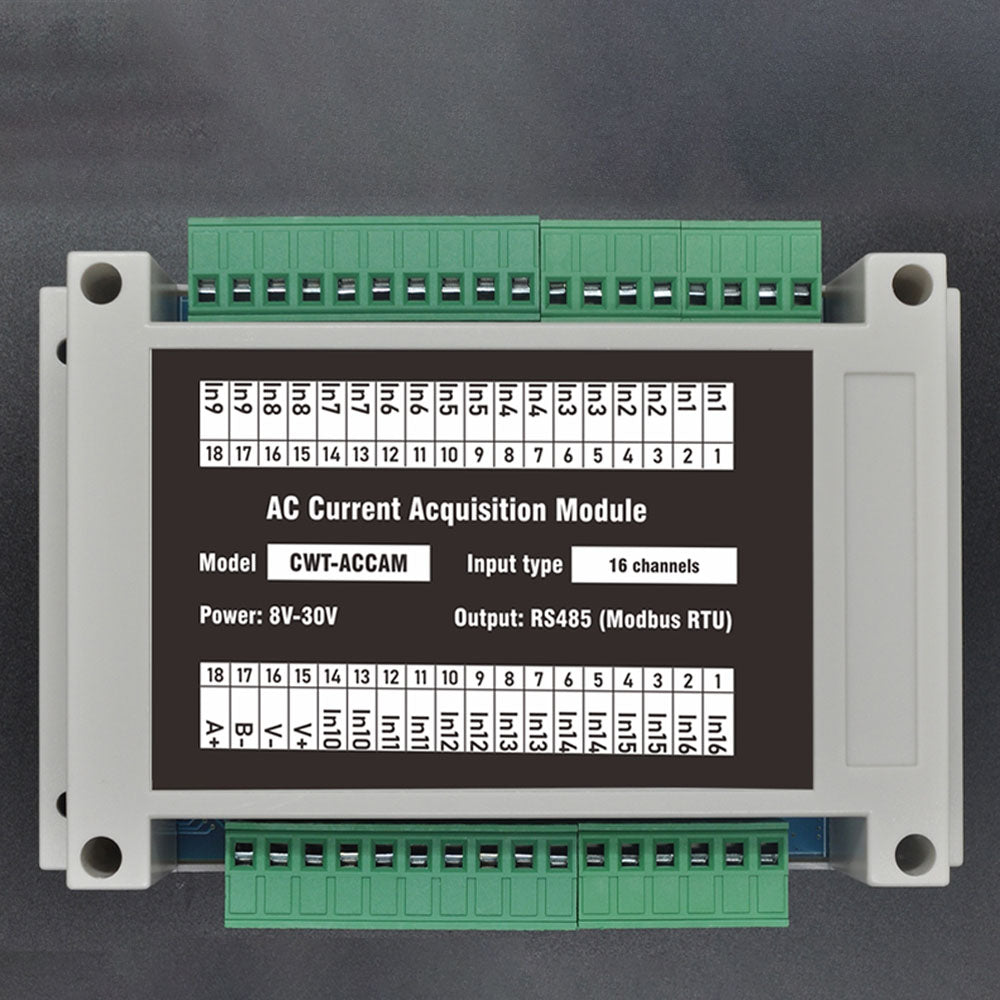 16-channel RS485 Modbus AC Current Acquisition Module