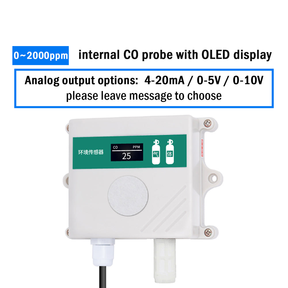 CO sensor CO transmitter carbon monoxide transmitter in greenhouse agriculture farm carbon monoxide detector modbus RS485