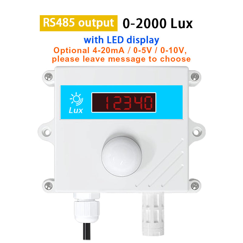 Light sensor 0-10V 0-5V 4-20mA RS485 200000Lux 65535Lux industrial intensity illumination acquisition transmitter