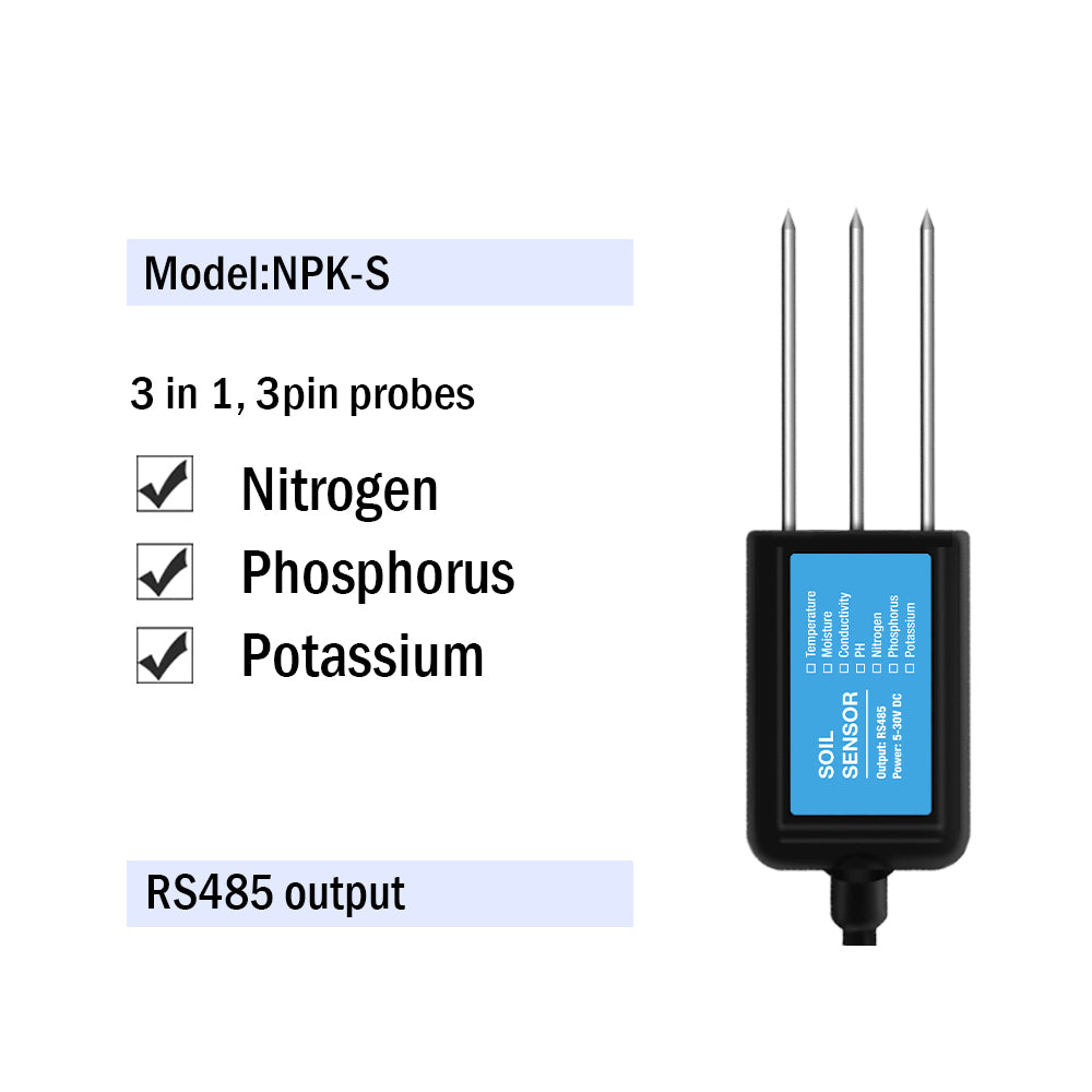 RS485 4-20mA Soil Temperature Humidity Moisture Conductivity EC PH Sensor