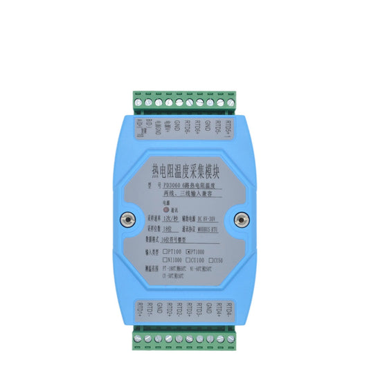 6 channels PT100/PT1000  Rs485 Modbus Output Temperature Acquisition Module with Oled Screen