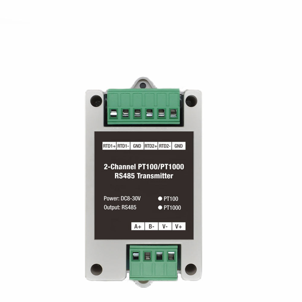 2 channels PT100/PT1000 Rs485 Modbus Output Temperature Acquisition Module