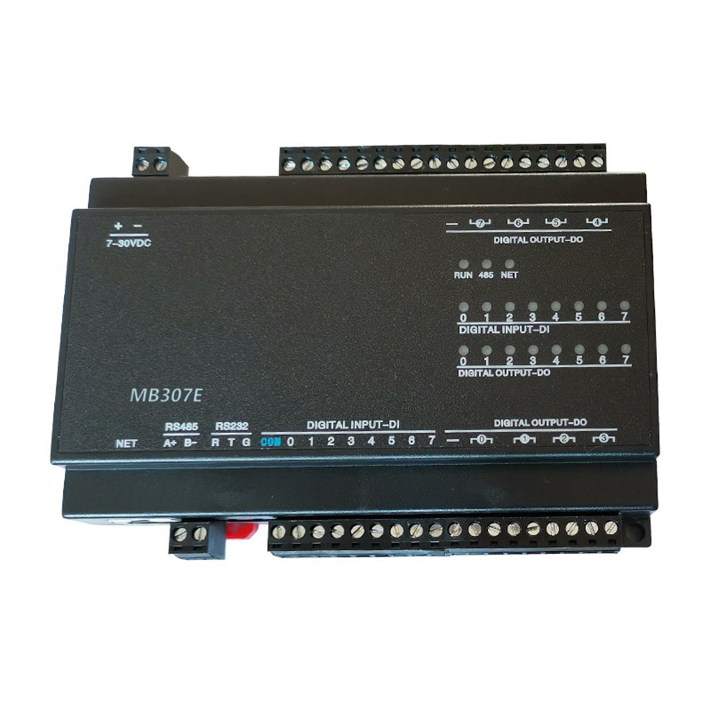 MB307E 8DI+8DO RS485 RS232 Ethernet Modbus Rtu with DIN Rail Mounting