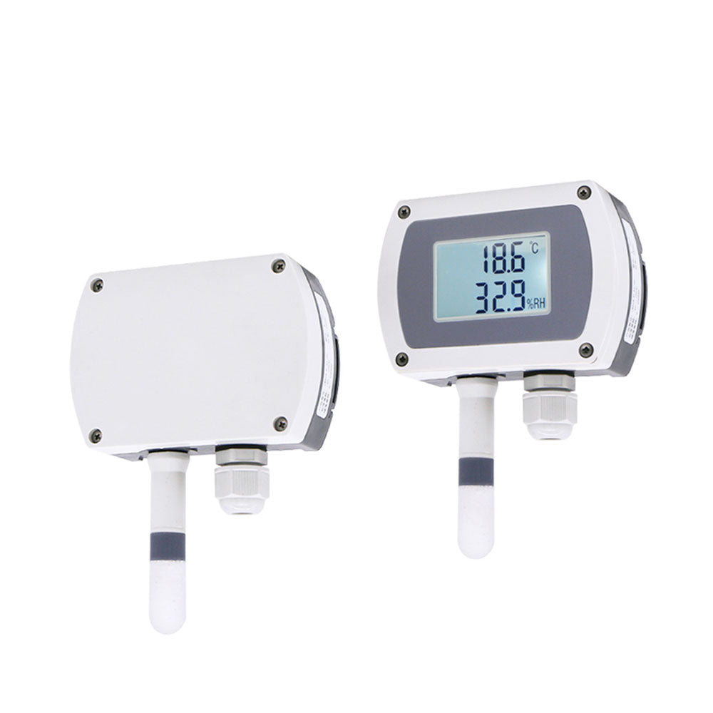 RS485 wall-mounted temperature and humidity transmitter 4-20mA temperature and humidity sensor with display track installation