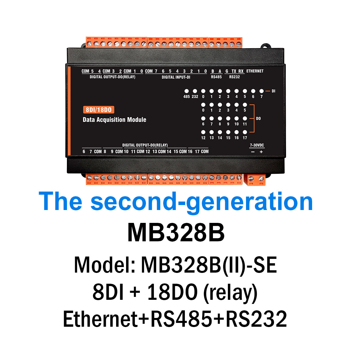 MB(II)-DI-DO RS485 Ethernet Modbus Tcp Rtu Analog Output IO Module