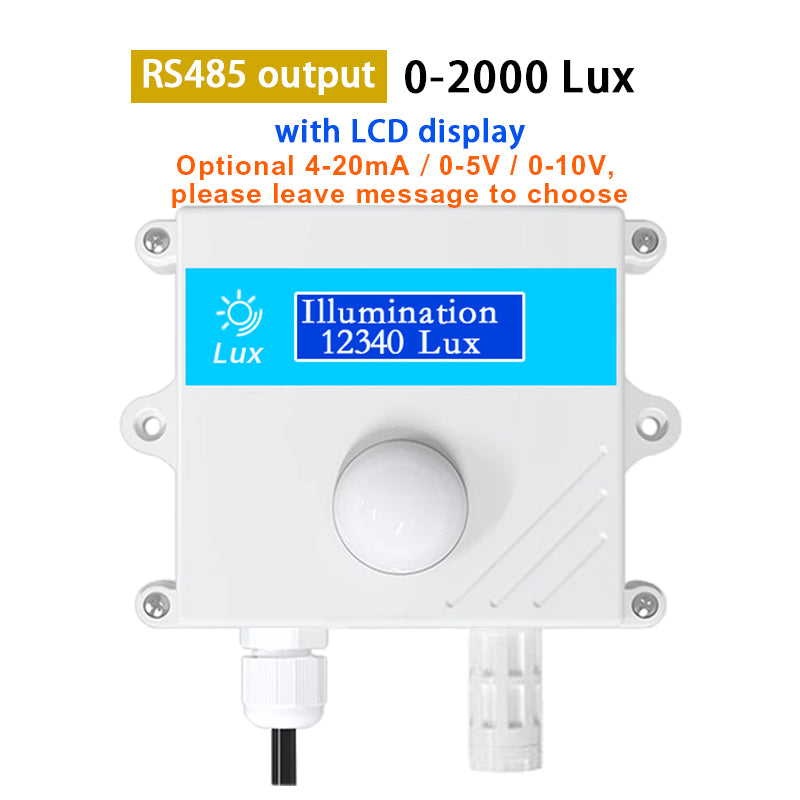 Light sensor 0-10V 0-5V 4-20mA RS485 200000Lux 65535Lux industrial intensity illumination acquisition transmitter