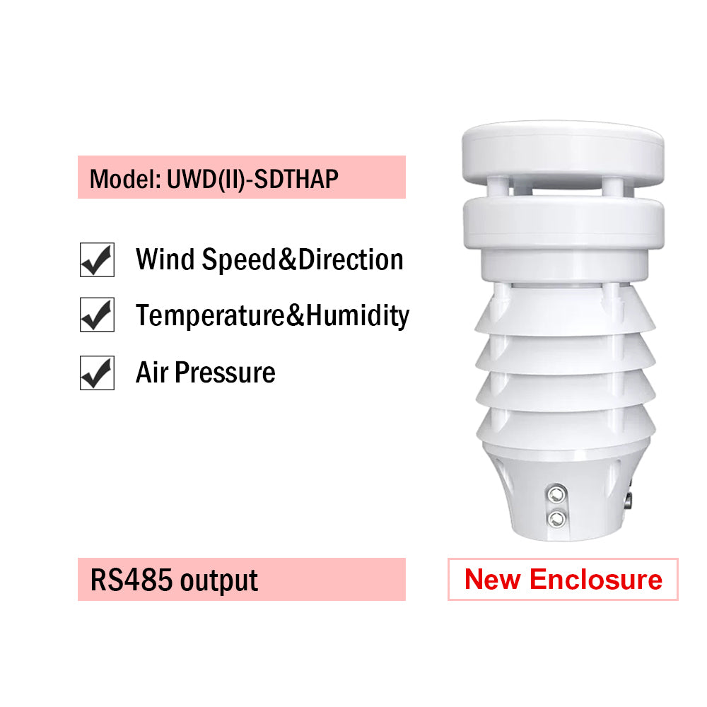 RS485 Ultrasonic Wind Speed and Direction Sensor Temperature Humidity Noise PM2.5 Pressure Light Rainfall Small Weather Station