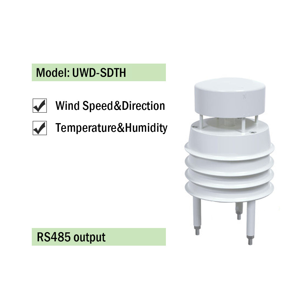 RS485 Ultrasonic Wind Speed and Direction Sensor Temperature Humidity Noise PM2.5 Pressure Light Rainfall Small Weather Station