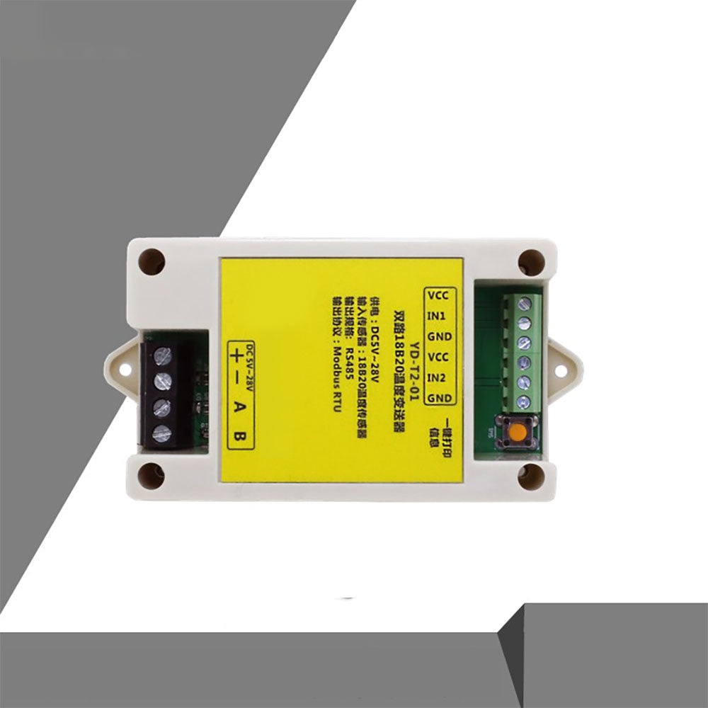 2 channels 18B20 Rs485 Modbus Output Temperature Acquisition Module