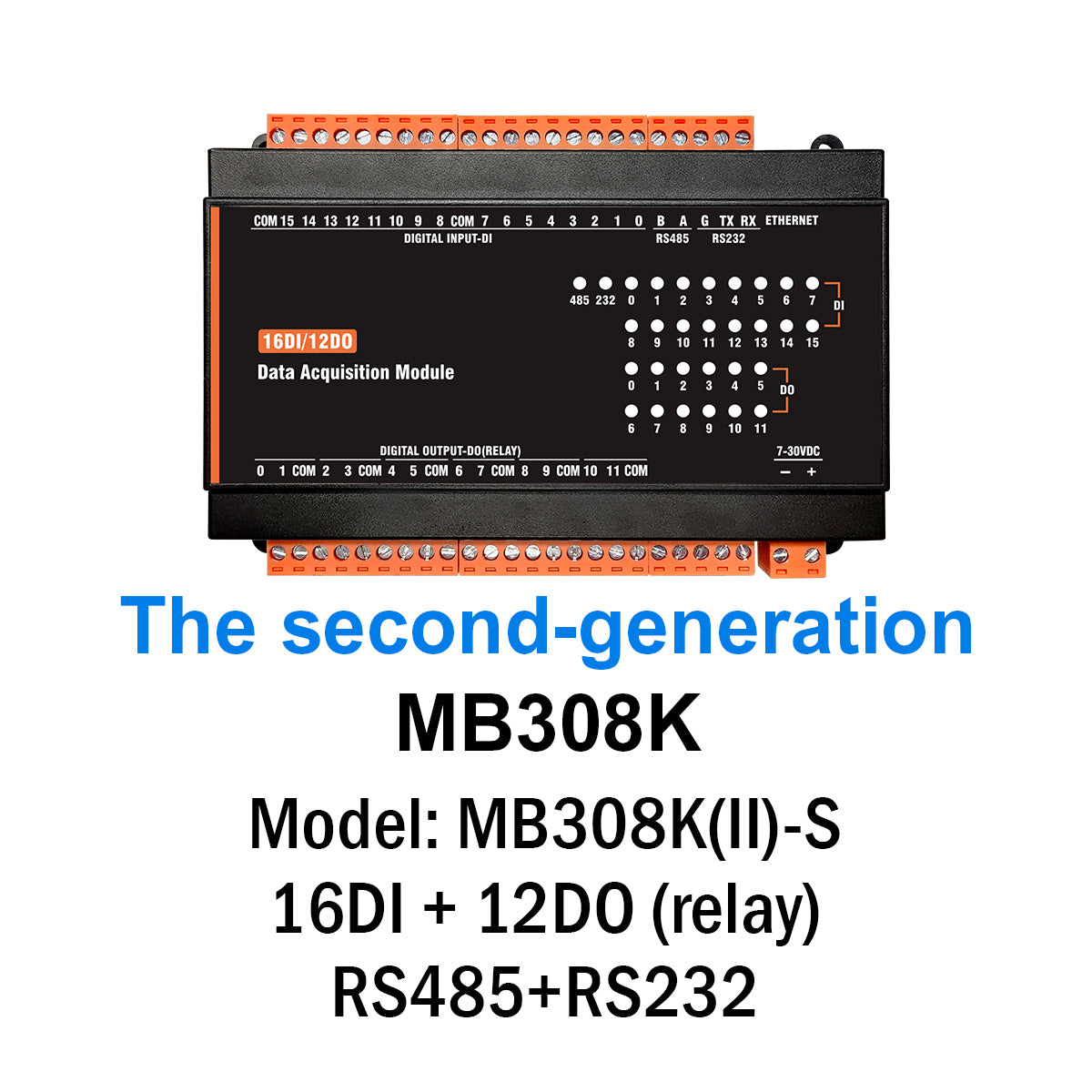 MB(II)-DI-DO RS485 Ethernet Modbus Tcp Rtu Analog Output IO Module