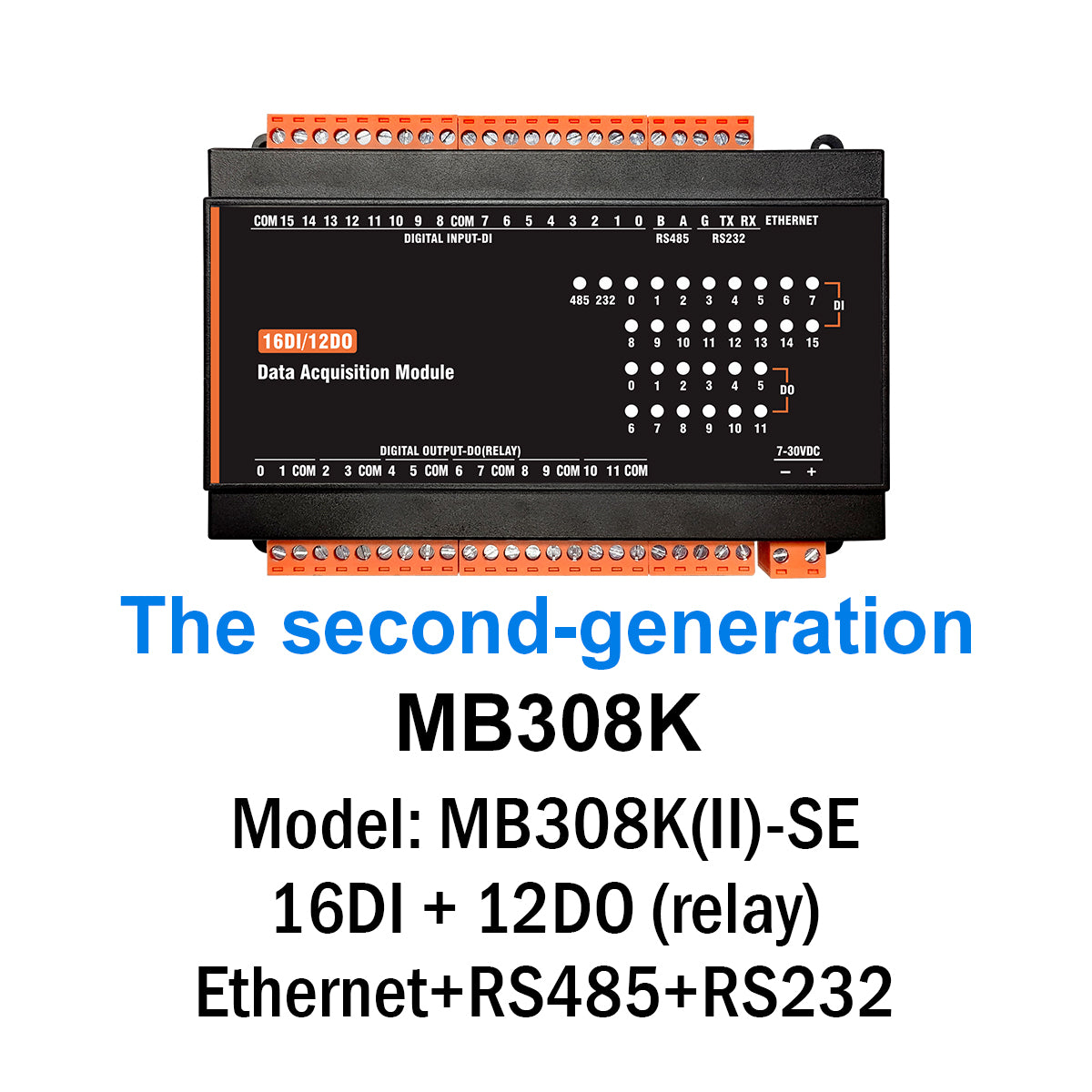 MB(II)-DI-DO RS485 Ethernet Modbus Tcp Rtu Analog Output IO Module