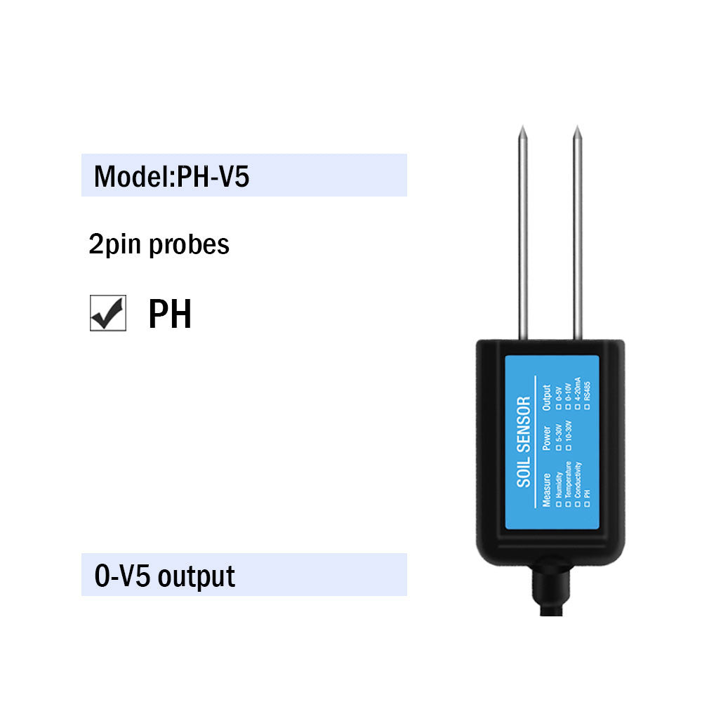 RS485 4-20mA Soil Temperature Humidity Moisture Conductivity EC PH Sensor