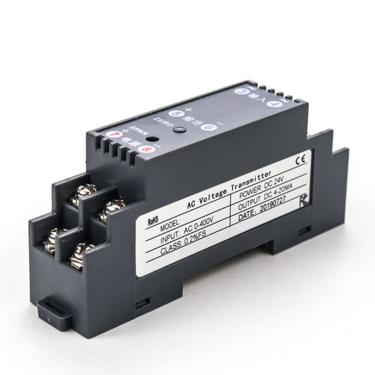 AC 0-1000V Input 4-20mA/RS485 Output Din Type Voltage Transmitter AC Voltage Signal Transducer Voltage Sensor