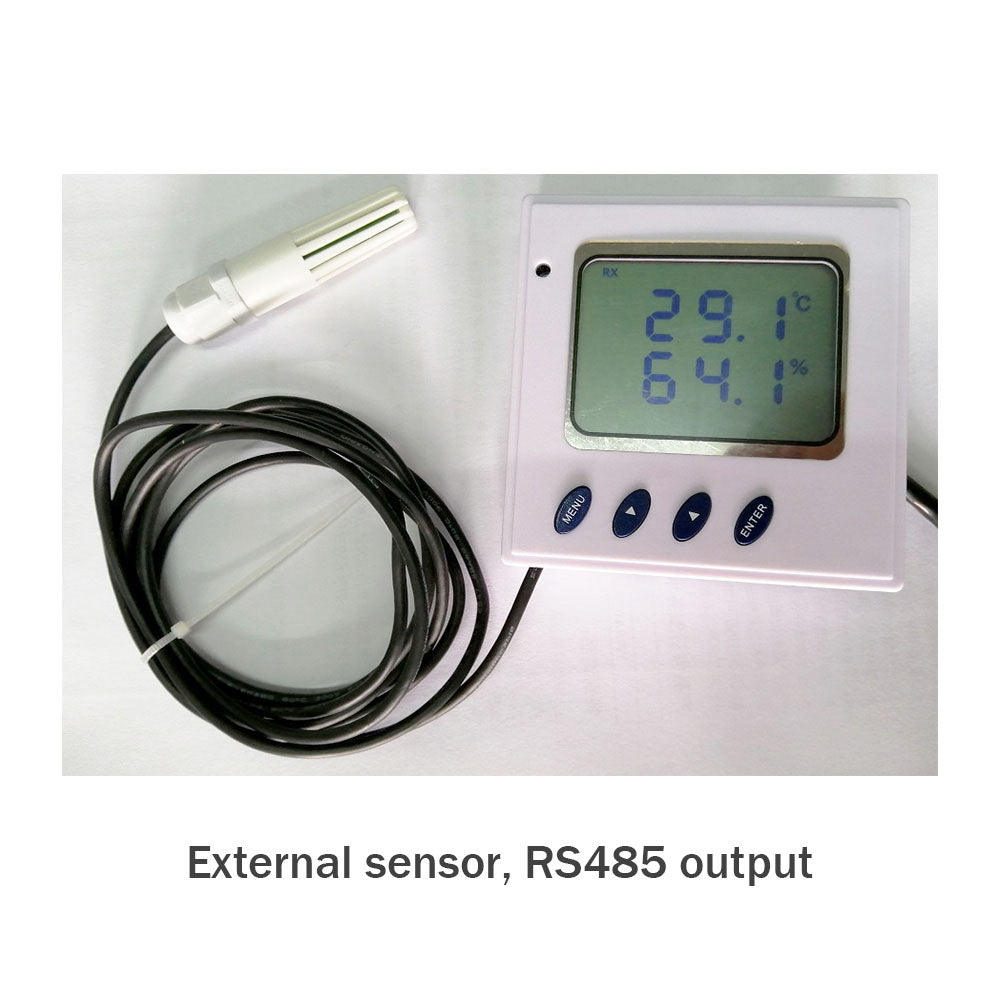 RS485 Modbus 4-20mA 0-5V Output Temperature Humidity Sensor Transmitter Transducer with LCD Display, 86mm Wall Mounting