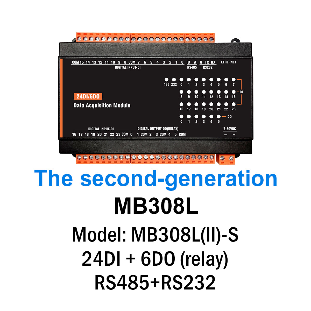 MB(II)-DI-DO RS485 Ethernet Modbus Tcp Rtu Analog Output IO Module