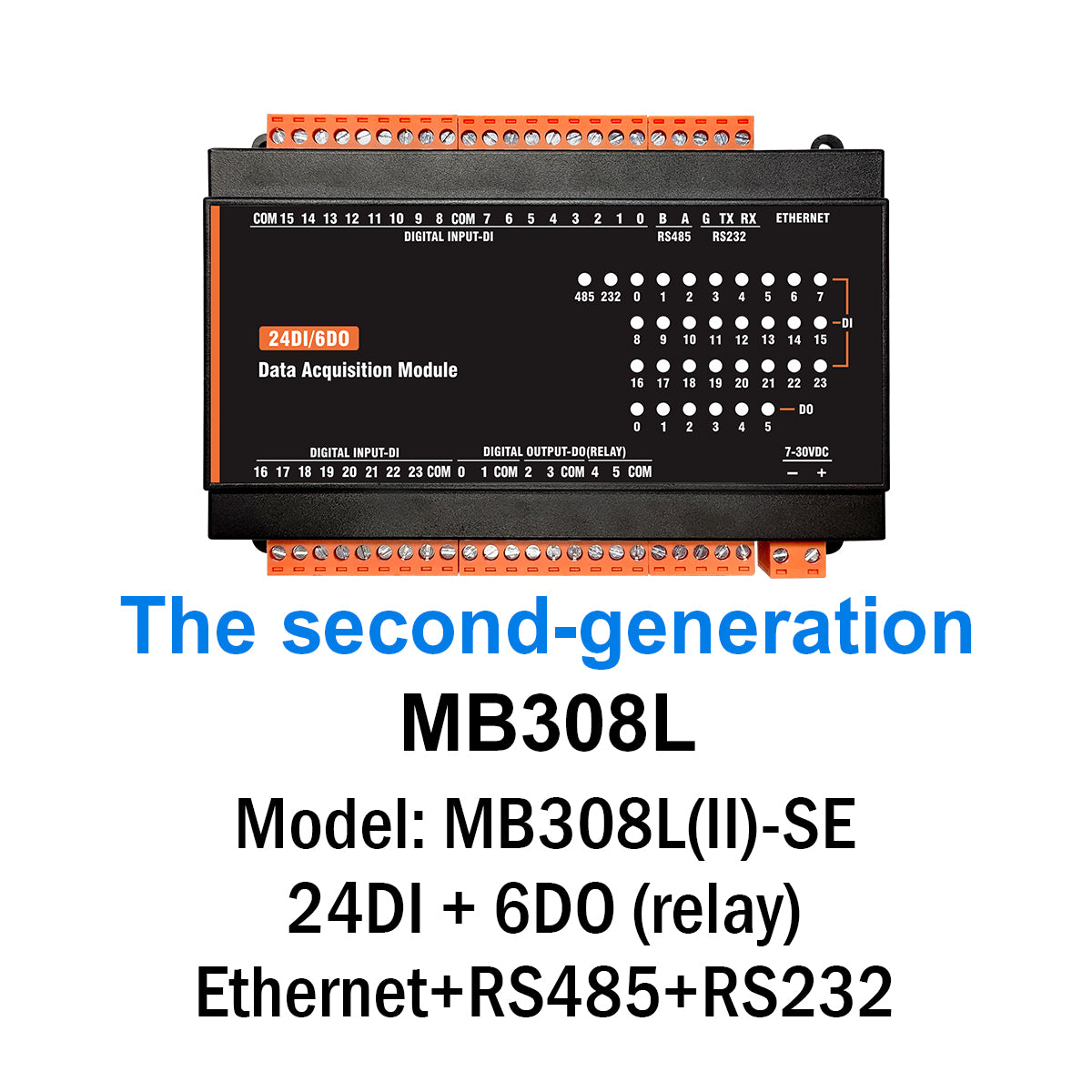 MB(II)-DI-DO RS485 Ethernet Modbus Tcp Rtu Analog Output IO Module