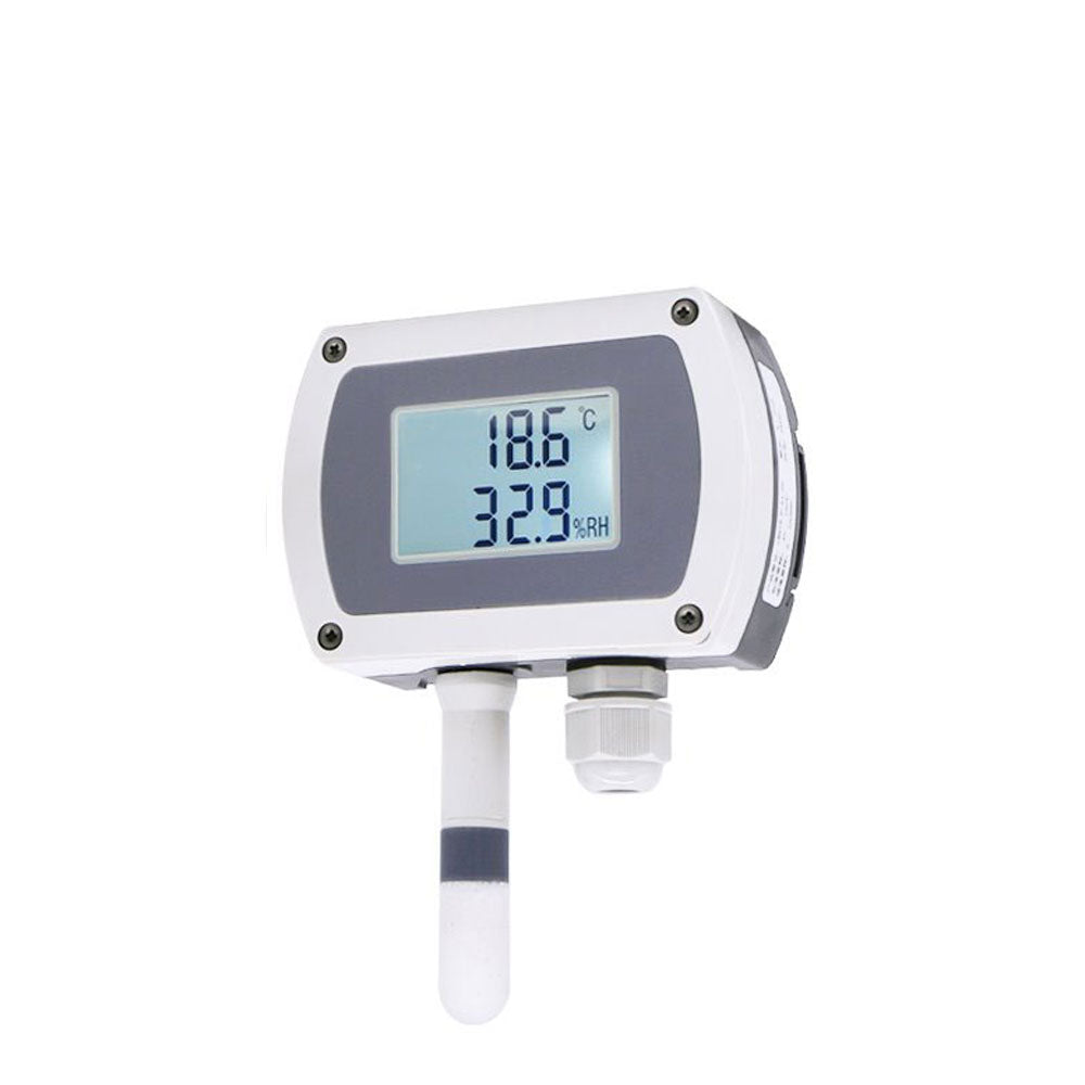 RS485 wall-mounted temperature and humidity transmitter 4-20mA temperature and humidity sensor with display track installation