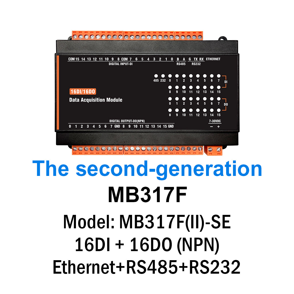 MB(II)-DI-DO RS485 Ethernet Modbus Tcp Rtu Analog Output IO Module