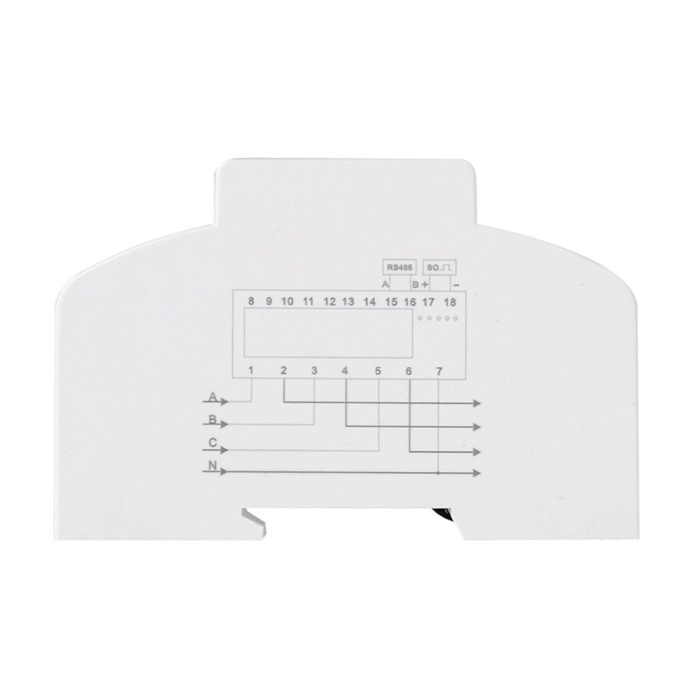 3 Phase 4 Wire RS485 Modbus 380V DIN Rail Energy Meter Digital Backlight Power Factor Monitors With Voltage Current Display