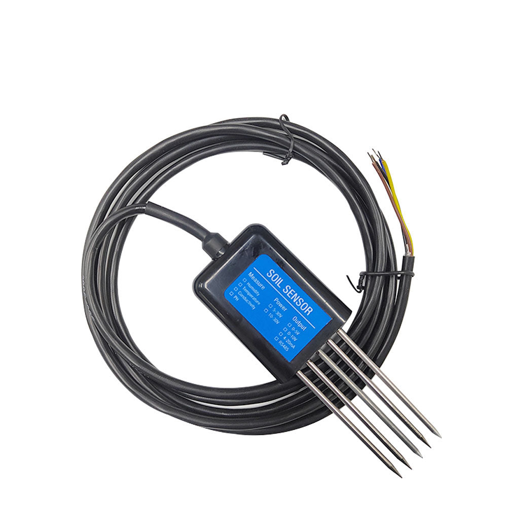 RS485 4-20mA Soil Temperature Humidity Moisture Conductivity EC PH Sensor