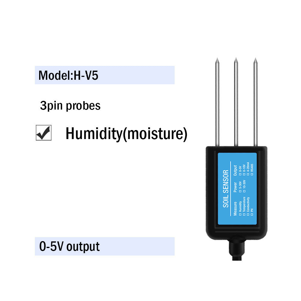 RS485 4-20mA Soil Temperature Humidity Moisture Conductivity EC PH Sensor