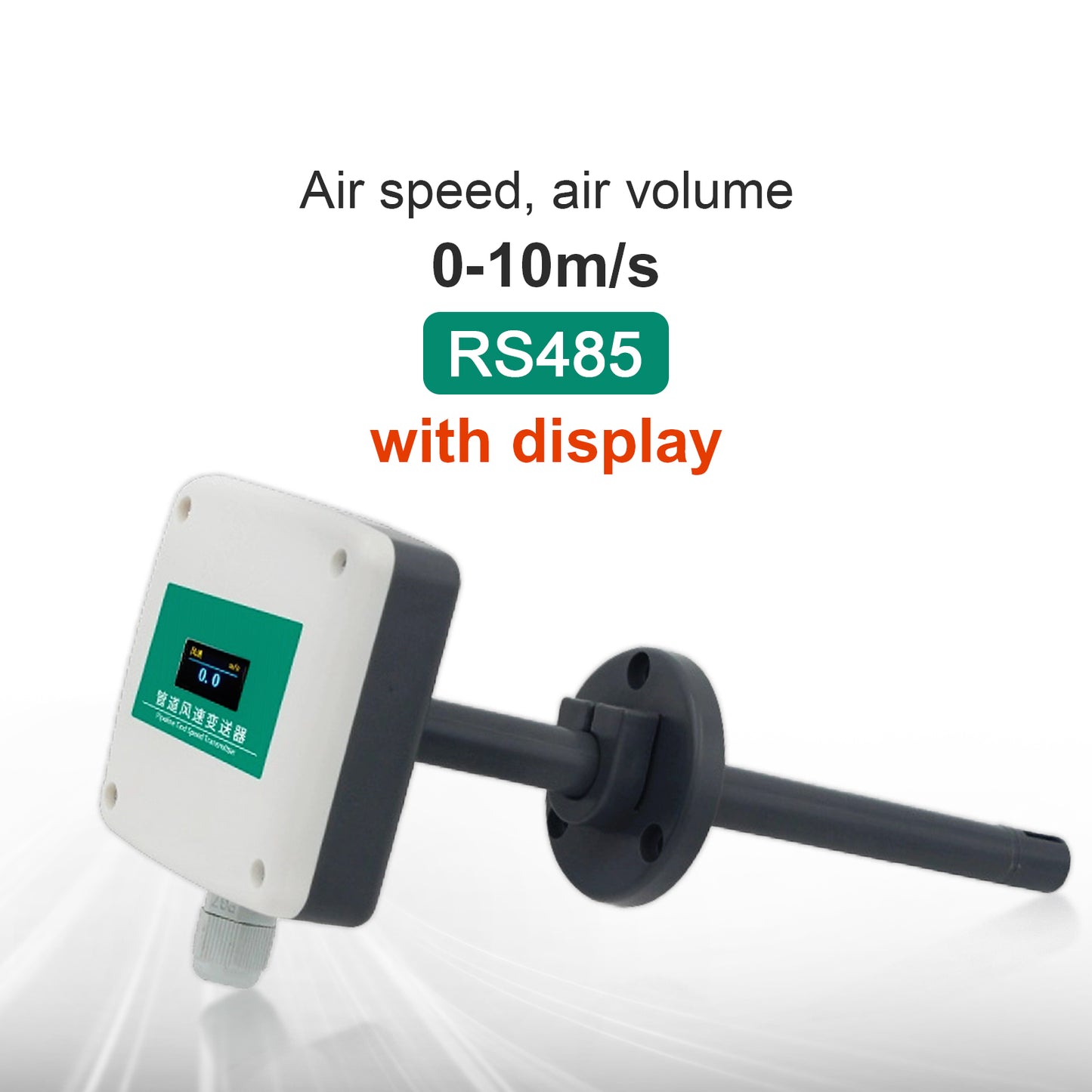 RS485 4-20mA 0-5V 0-10V Pipeline Duct Type Air Volume and Air Speed Sensor Airflow Air Velocity Transmitter