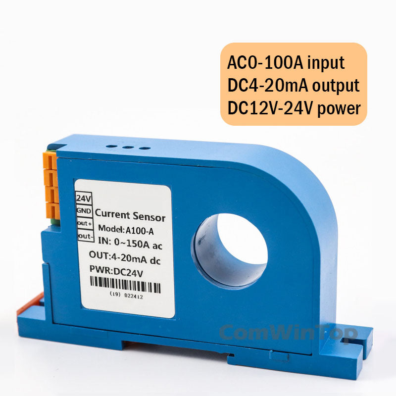 AC 0-400A Input 4-20mA/RS485 output Din type Current Transmitter closed loop Perforated ac ampere signal transducer current sens