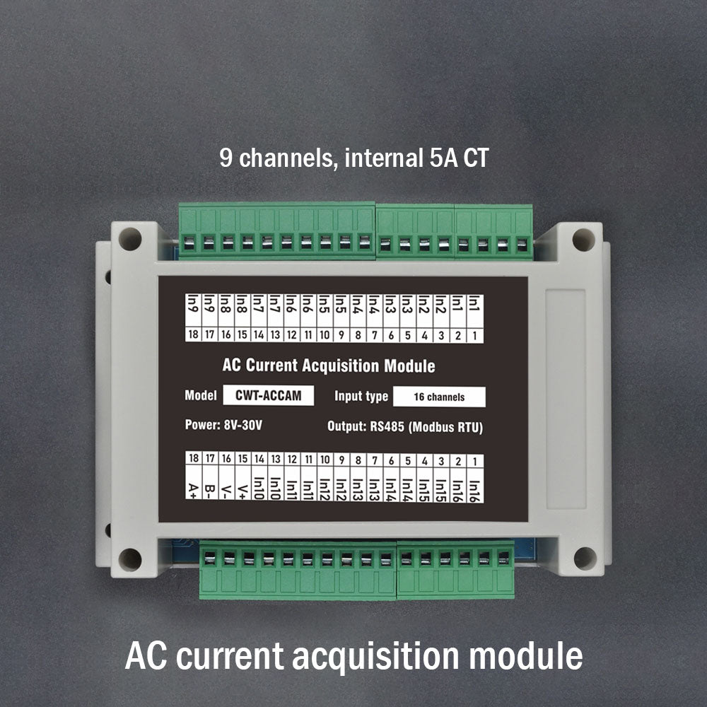 16-channel RS485 Modbus AC Current Acquisition Module