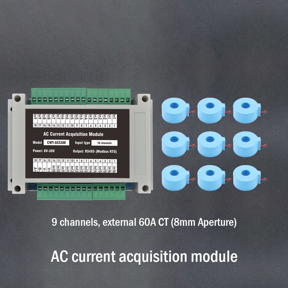 16-channel RS485 Modbus AC Current Acquisition Module