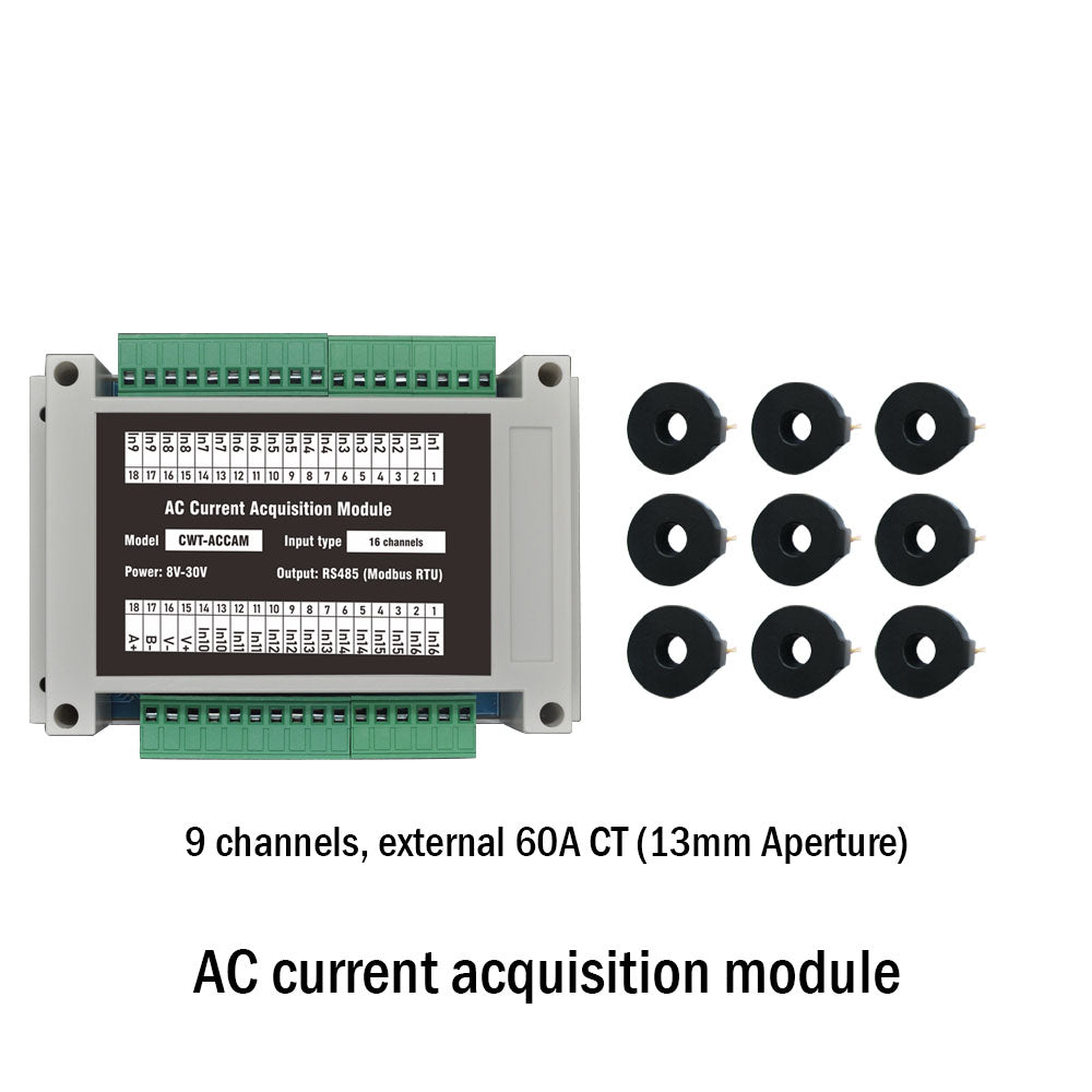 16-channel RS485 Modbus AC Current Acquisition Module