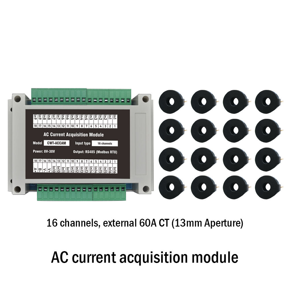 16-channel RS485 Modbus AC Current Acquisition Module