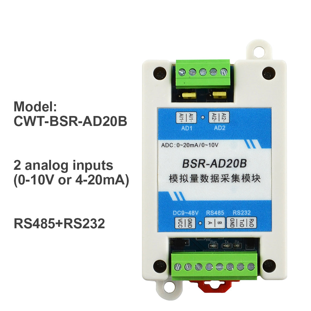 TTE-BSR Series Di / Do / 0-20mA / 0-10V / Pt100 / termocouple to RS485 Modbus Rtu IO Module