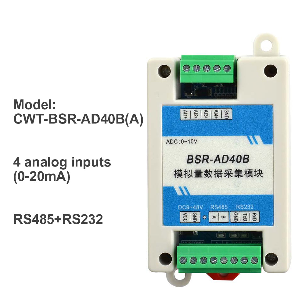 TTE-BSR Series Di / Do / 0-20mA / 0-10V / Pt100 / termocouple to RS485 Modbus Rtu IO Module