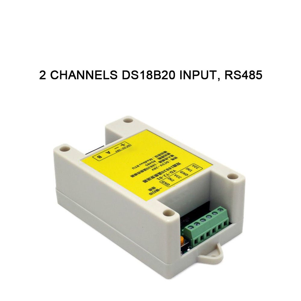 2 channels 18B20 Rs485 Modbus Output Temperature Acquisition Module