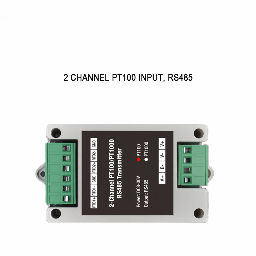 2 channels PT100/PT1000 Rs485 Modbus Output Temperature Acquisition Module