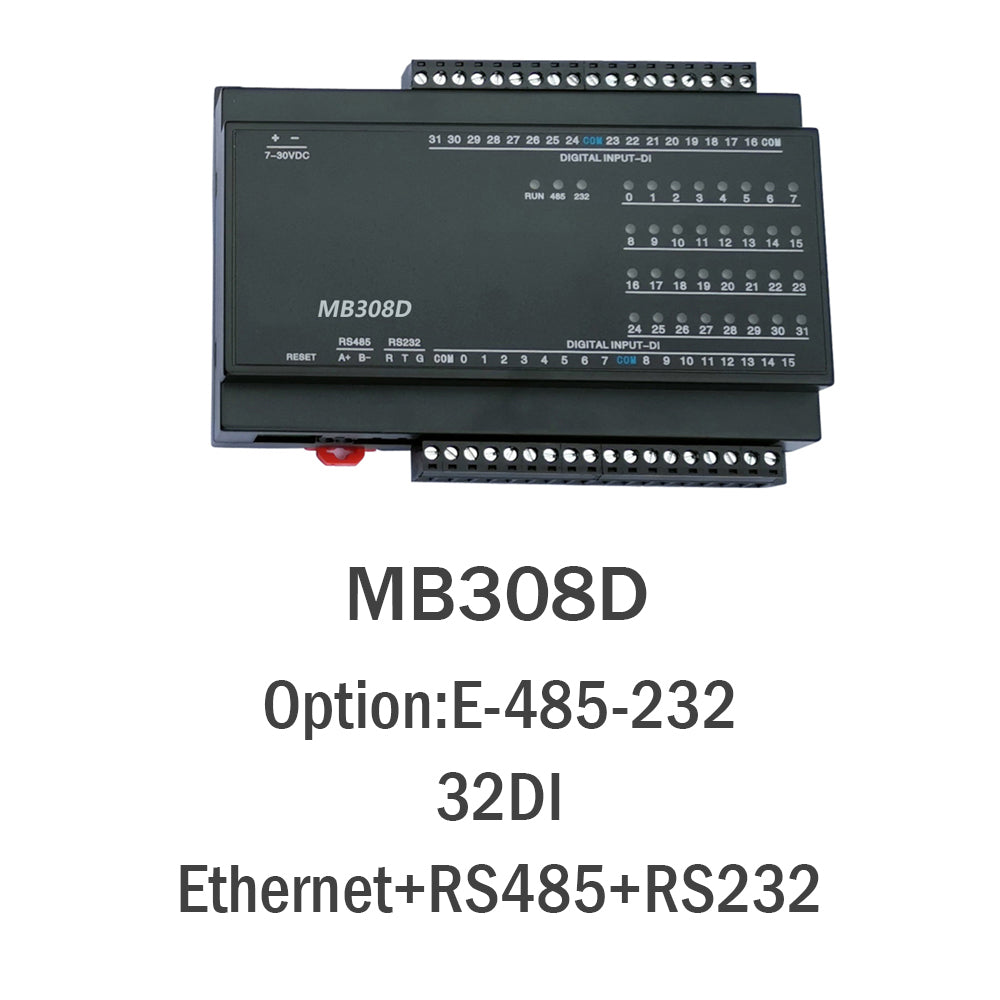 MB308D 32DI 32-Channel Digital Input RS485 Modbus Rtu Acquisition Io Module with 2500V Lightning protection