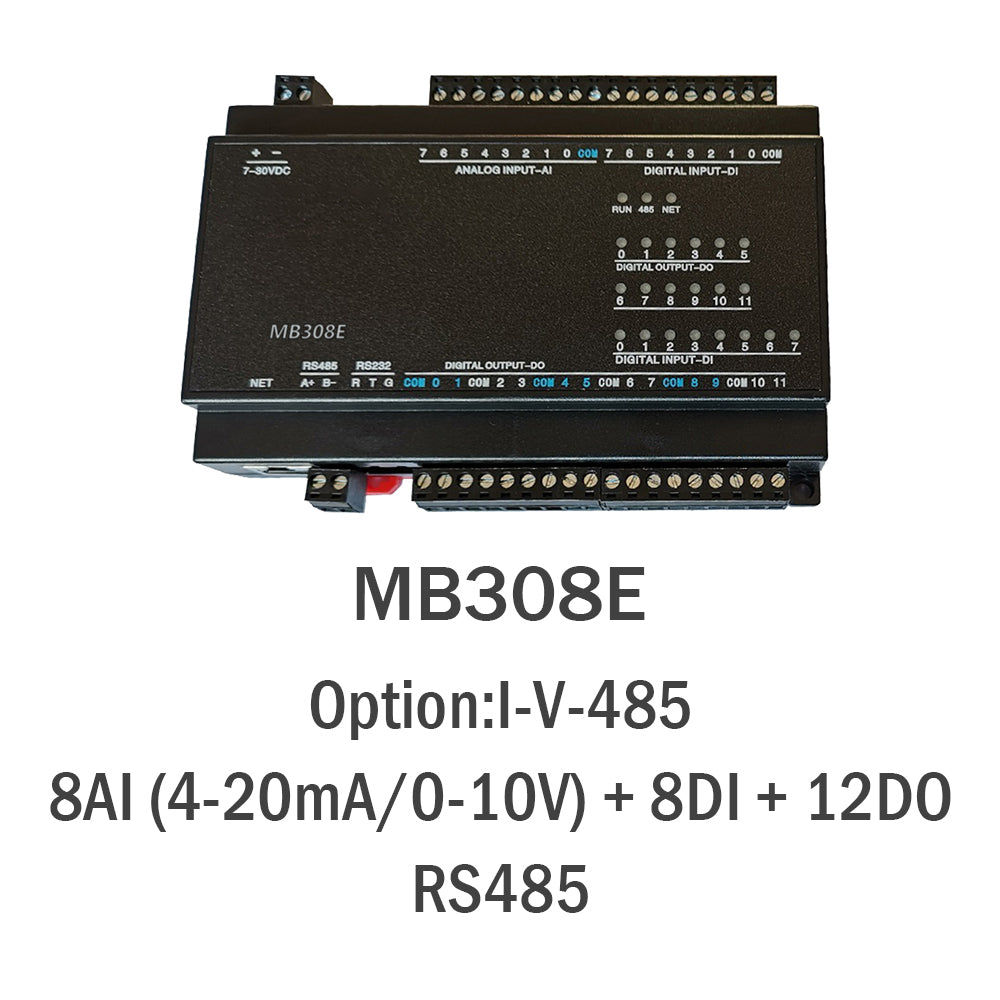 MB308E 8AI+8DI+12DO RS485 RS232 Ethernet Modbus Rtu Tcp Io Acquisition Module