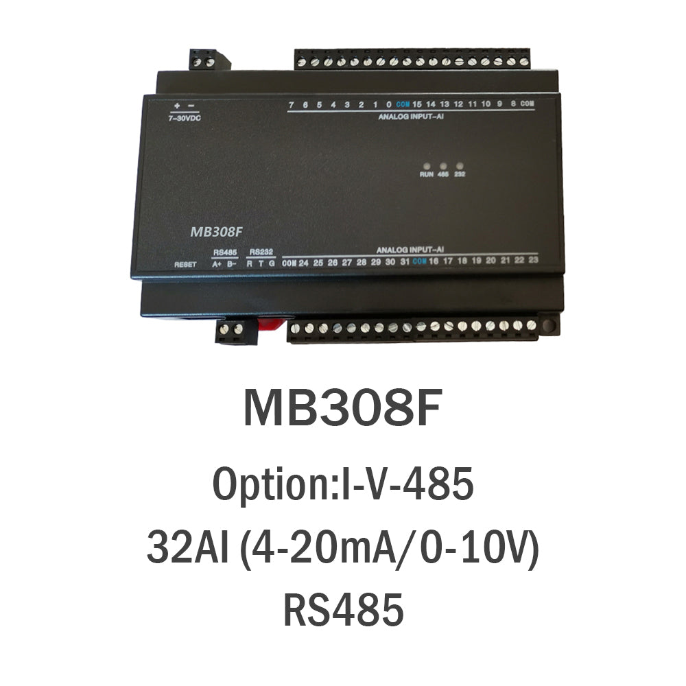 MB308F 32AI 4-20mA/0-5V/0-10V Analog Input Ethernet Modbus Io Module