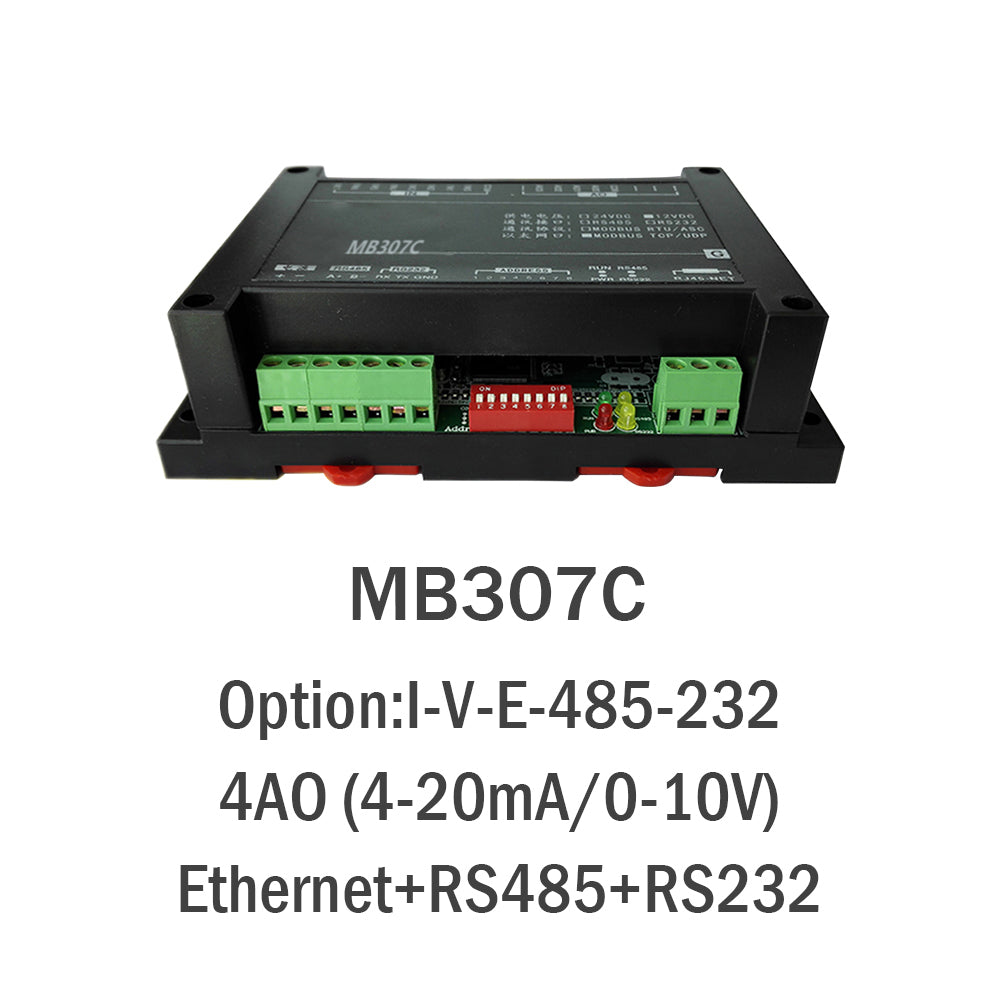 MB307C 4Ao 4-20mA/0-5V/0-10V Analog output Modbus Io Module