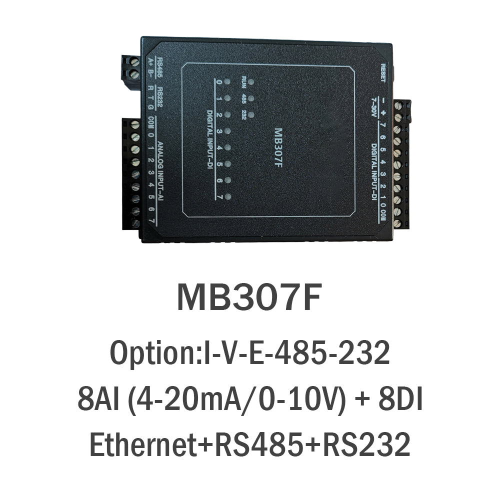 MB307F 8AI+8DI RS485 Ethernet Modbus Remote Terminal Unit