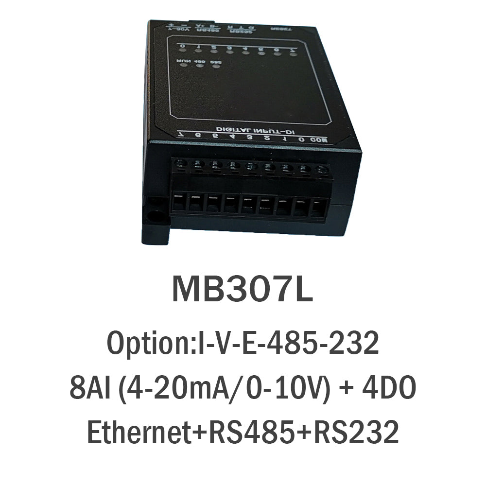 MB307L 8AI+4DO RS485 RS232 Ethernet Modbus Rtu Tcp Io Acquisition Module