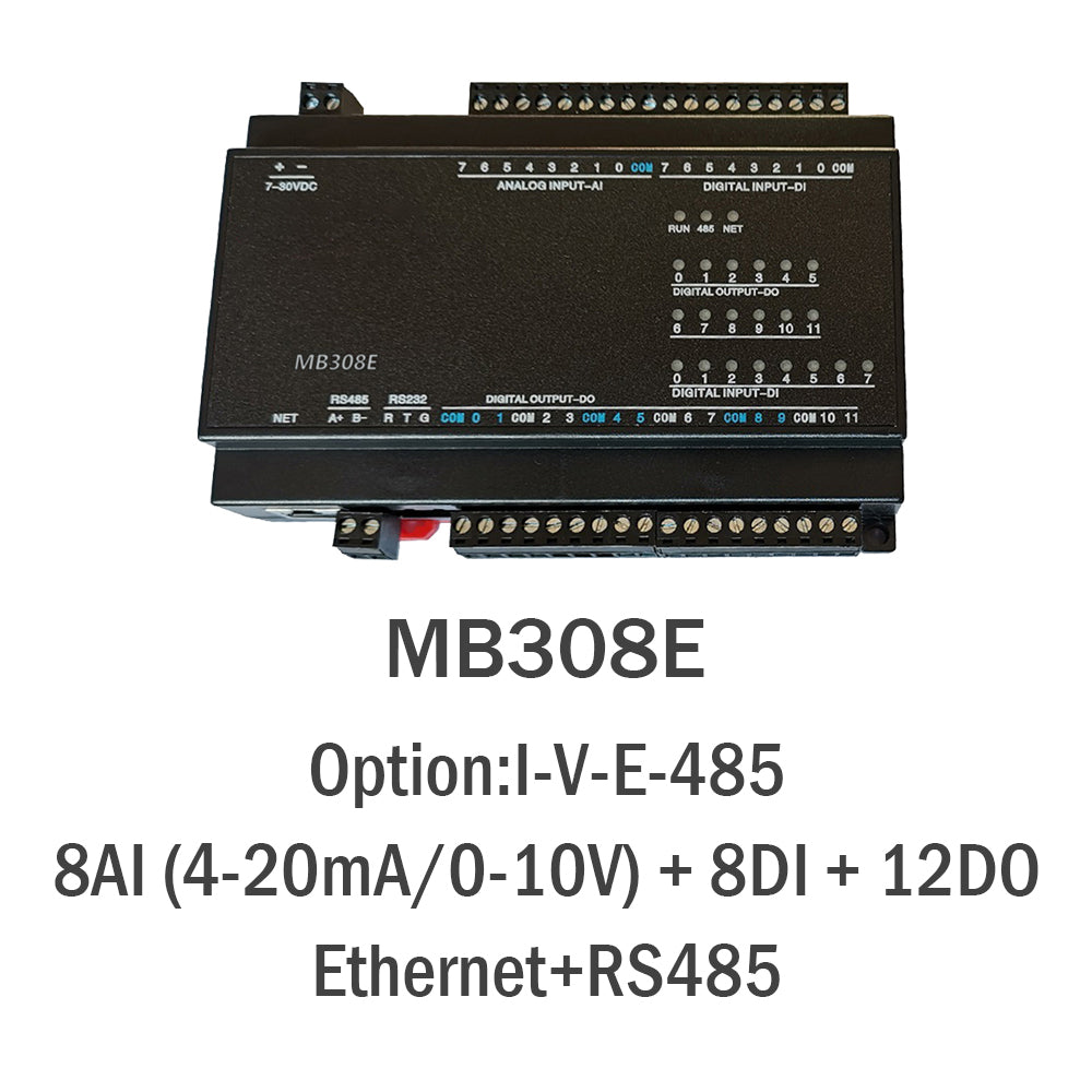 MB308E 8AI+8DI+12DO RS485 RS232 Ethernet Modbus Rtu Tcp Io Acquisition Module