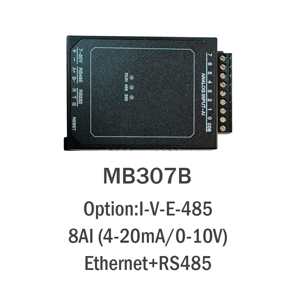 MB307B 8AI 4-20mA/0-5V/0-10V Analog Input to RS485 RS232 Ethernet Modbus Rtu Tcp Io Acquisition Module