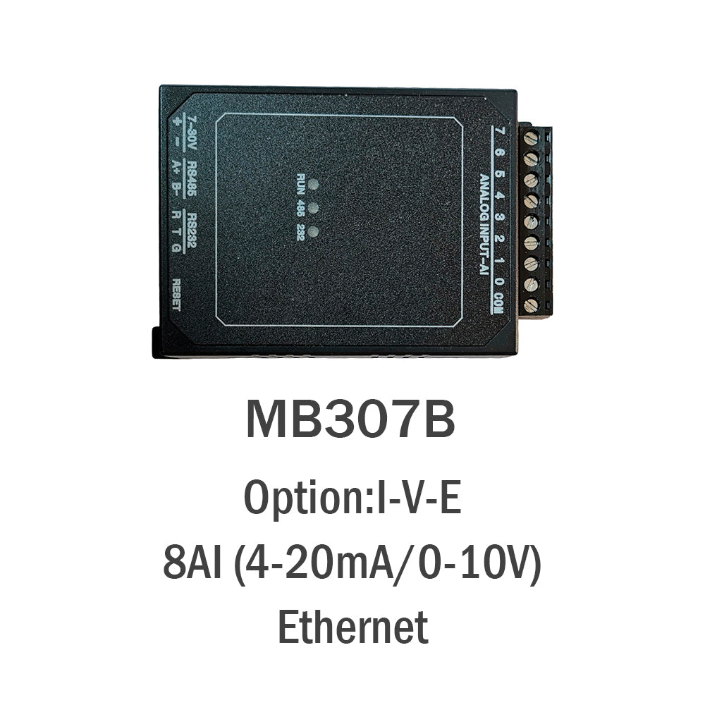 MB307B 8AI 4-20mA/0-5V/0-10V Analog Input to RS485 RS232 Ethernet Modbus Rtu Tcp Io Acquisition Module