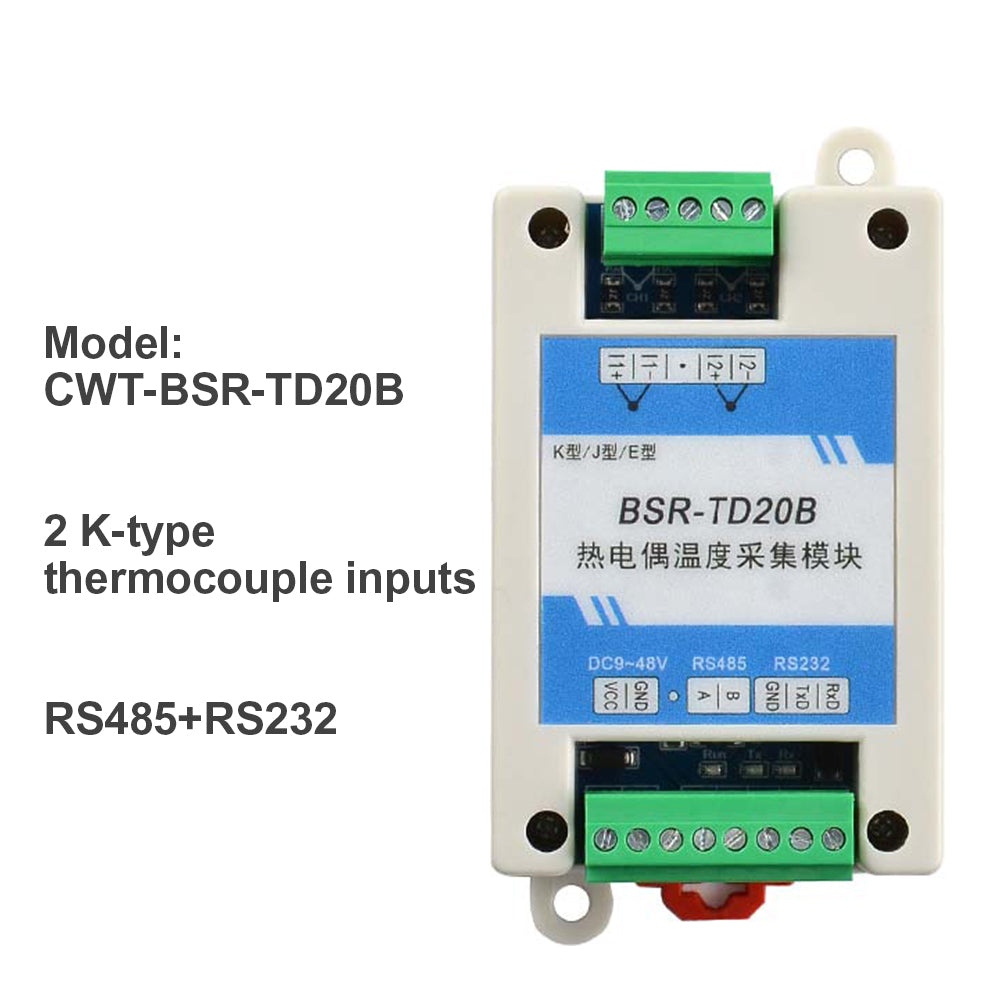 TTE-BSR Series Di / Do / 0-20mA / 0-10V / Pt100 / termocouple to RS485 Modbus Rtu IO Module