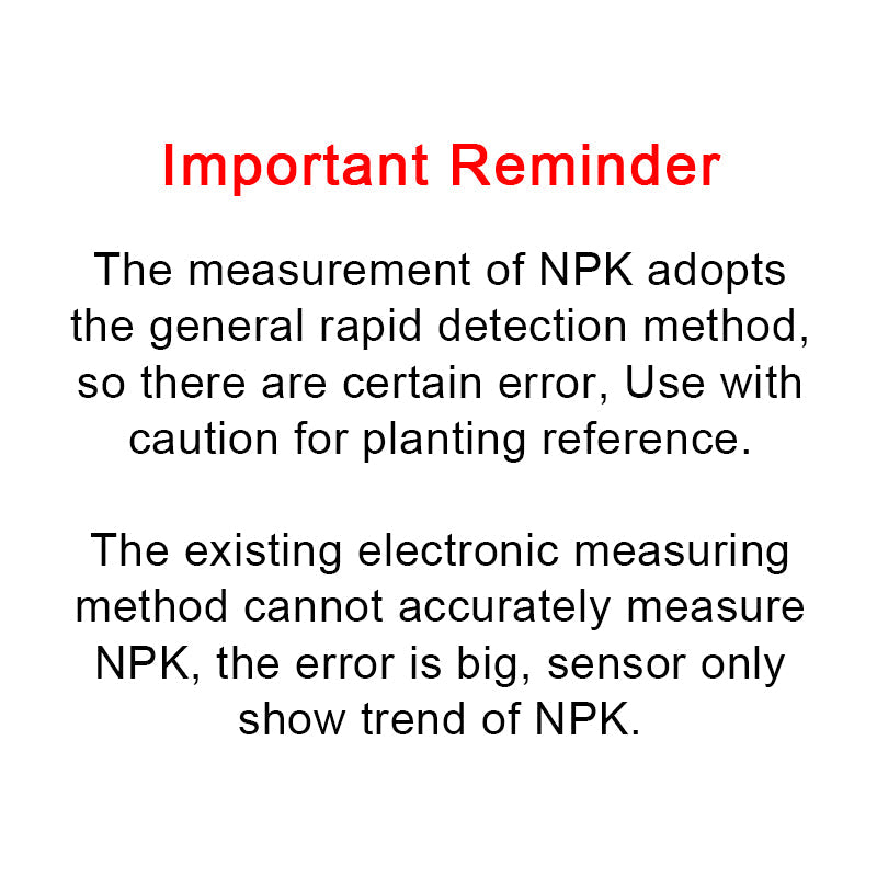 Soil Moisture Temperature Humidity EC PH NPK Sensor 7 in 1 Rapid Soil tester meter